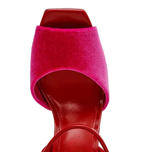 Steve Madden Red and Pink Open Toe Heels - Picture 4 of 11